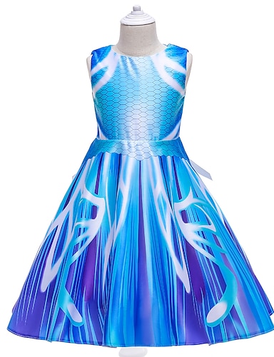 4-9Years Girls Sleeveless Skater Dress Kids Butterfly Print Summer Party Dresses 