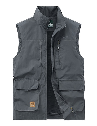 Men's Vest Gilet Breathable Outdoor Street Daily Zipper Stand Collar ...