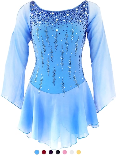 XS SM MED & LARGE New Ice Skating Dress Fleece Jackets with Crystal Motif 