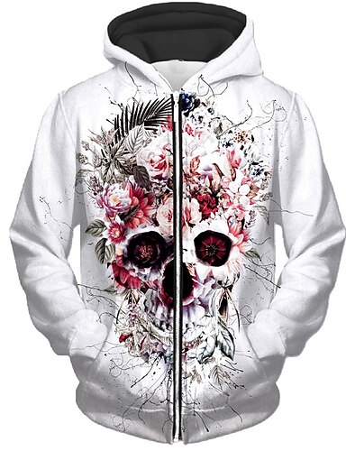 bone zip up moletom com capuz