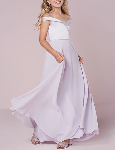 Girls 1 Shoulder Long Chiffon Bridesmaid Ballgown Wedding Prom Maxi Dresses UK