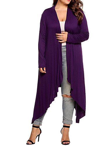 Women's Plus Size Sweater Coat Plain 