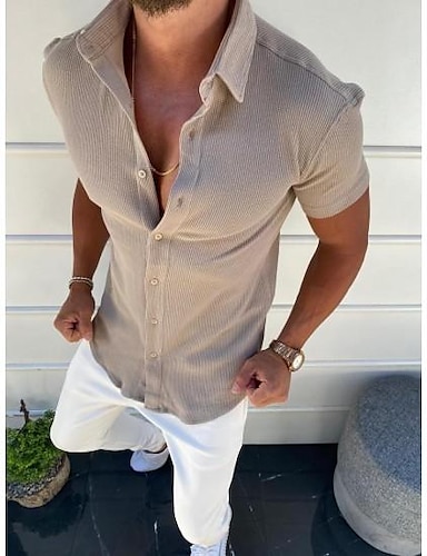 soft lover 2019 Summer Short Shirt Men Casual Party Dance Perform Prom Shirts Homme 3XL