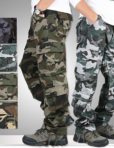 DIOMOR Casual Plus Size Multi Pockets Cargo Shorts for Men Relaxed Fit Tactical Camo Outdoor Pants Fashion Hiking Trunks 