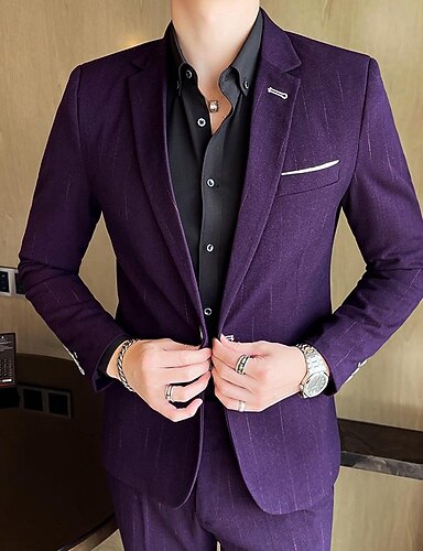 Negro Fucsia Azul Oscuro De los hombres Boda Trajes 3 pcs Estampado A  Medida Recto 1 botón 2022 9071713 2022 – $98.99