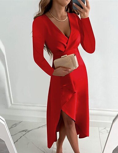 3/4 Sleeve Bowknot Button Patchwork Business Sheath Dress Plus Size L XXXL Womens 2 Pieces Outfit Set 