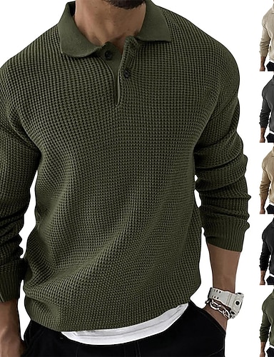 Meilicloth Weihnachtspullover Herren Langarm Strickpullover Rundhals Modern Pärchen Pullover Basic Solid Winter Oberteile Männer Für Herren Grün M