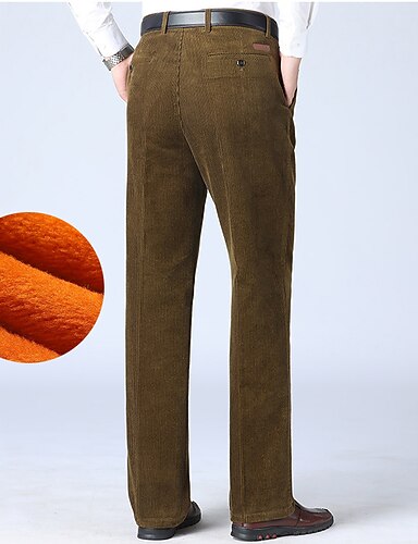 Men's Stylish Flat Front Corduroy Navy Formal Dressy Pant