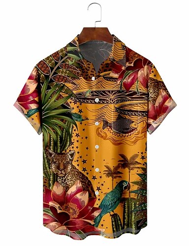 Chemise Hawaïenne Manches Courtes Pour Garçon - Motifs Colorés - Boutons Pressions - Neuf Sans étiquettes