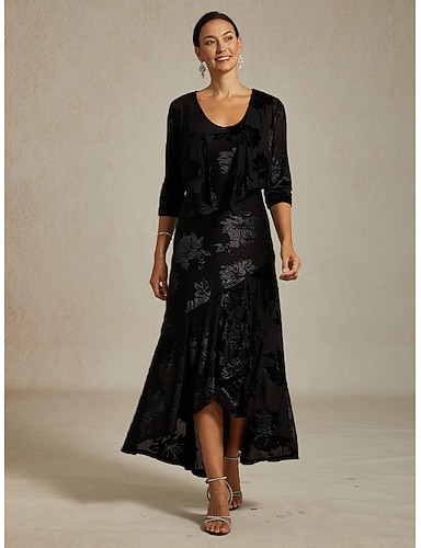 Damska welurowa sukienka maxi dopasowana sukienka trumpeta syrenka sukienka w literę A elegancka formalna impreza koktajlowa gość weselny wieczorna impreza regularny krój kwiatowy bez rękawów okrągły tanie