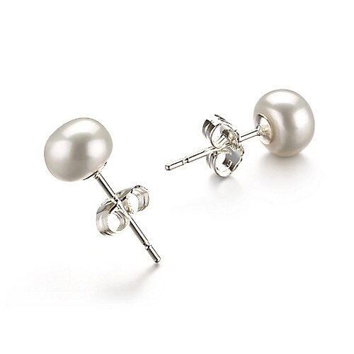 Blanc Perle Boucles d'oreille Clou Boucle d'Oreille Pendantes Or Des boucles d'oreilles Bijoux Pour 1pc / Femme