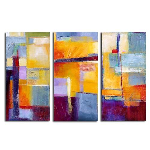 Hand-painted Abstract Oil Painting with Stretched Frame - Set of 3