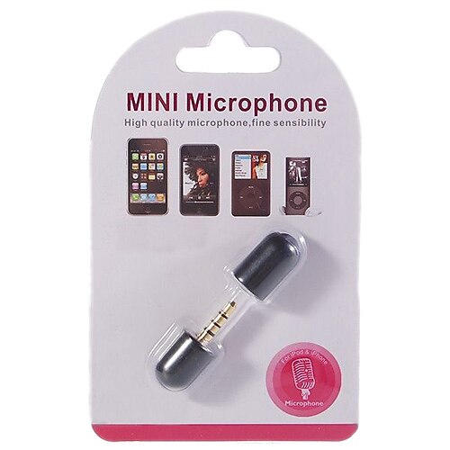 Mini mikrofon til iPhone 3g/ipod nano 4g/ipod kontakt 2g/ipod klassiske 120 (3.5mm jack / sort)