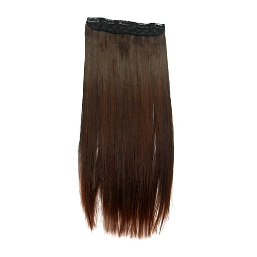 24 pouces brun staight clip-in extensions de cheveux
