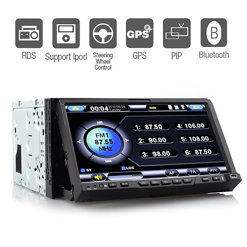 7 Inch Car DVD Player with GPS  ISDB-T Detachable Panel