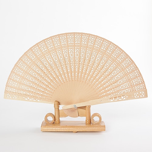 

Material Party / Evening Hand Fans Sandalwood Garden Theme Classic Hand Fan