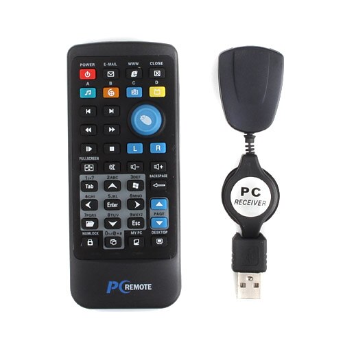 Multimedia-ir-Fernbedienung mit USB-Empfänger für PC (1 * CR2025)