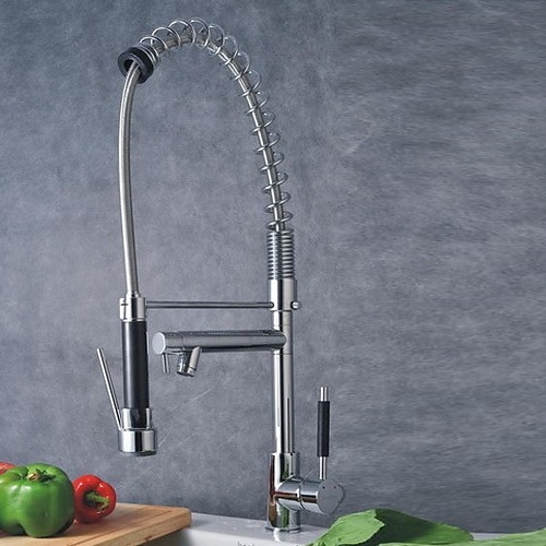 Robinet Bucătărie - O gaură Crom Pull-out / pull-down Επικαθήμενη Contemporan Kitchen Taps / Singur mâner o gaura