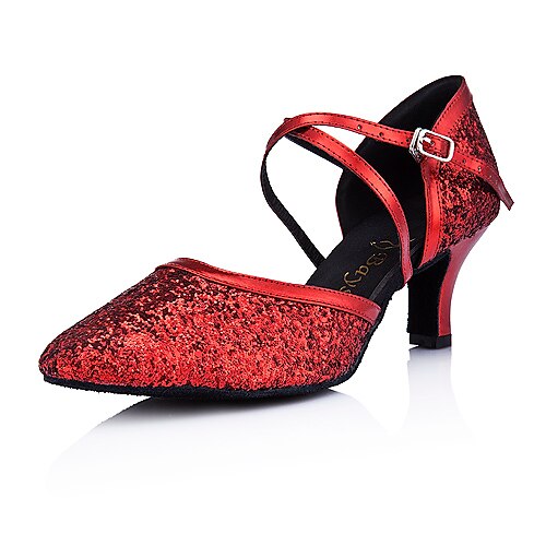 konstläder / mousserande glitter övre balsal moderna dans skor för kvinnor mer färger