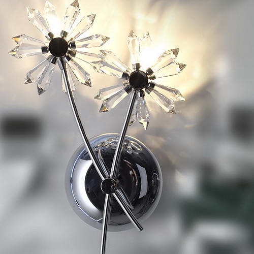 NIPOMO - Lampe Murale Florale Cristal - 2 slots à ampoule