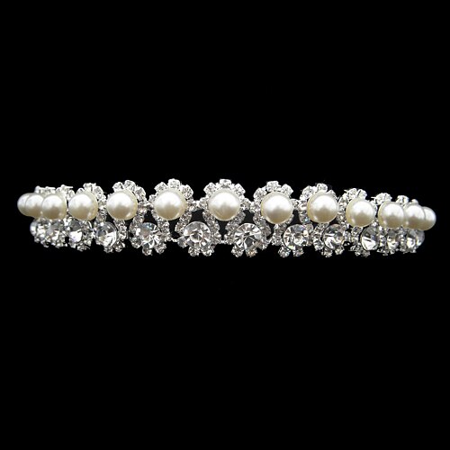 Orderly Alloy With Rhinestone And Pearl Bridal Tiara