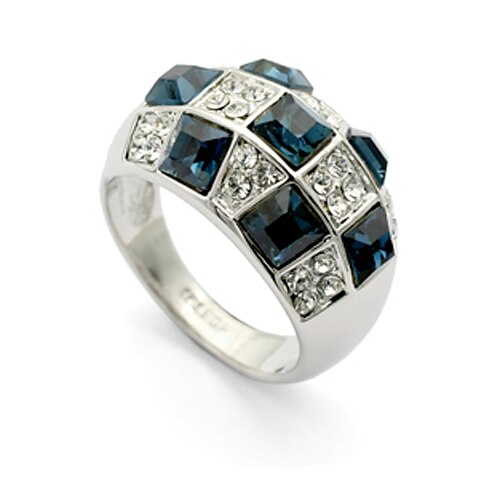 

luremeaustrian Kristall Quadrat Diamant-Ring der Liebe Eid