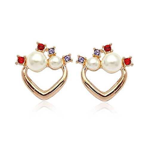 

Sweet Pearl Heart Shape Ear Studs