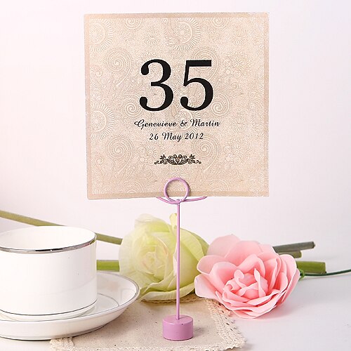 Blomma Material / Pärlpapper Placeringskorts hållare / Bordsnummer Kort / Andra Bröllop Plastpåse