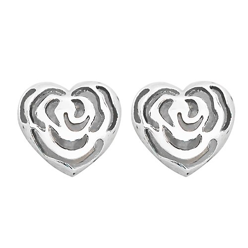 

en forma de corazón hueco de flores pendientes del patrón de aleación de plata)