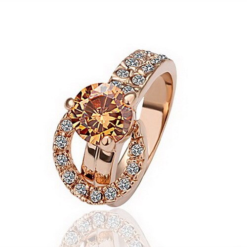 splendido cristallo placcato oro 18k gamma anelli forma di anello di moda