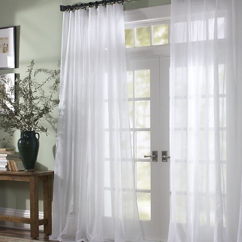 ستارة نافذة شبه شفافة علاجات نافذة بيضاء لوحتين جروميت لغرفة المعيشة وغرفة النوم