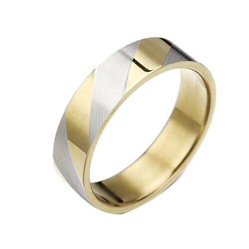 Titan Stahl goldenen Streifen Ring