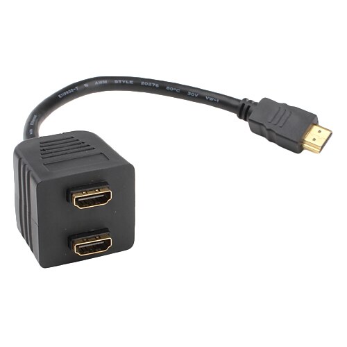 HDMI V1.3 mannelijk naar dubbele HDMI vrouwelijk adapter splitter (0,25 meter) 