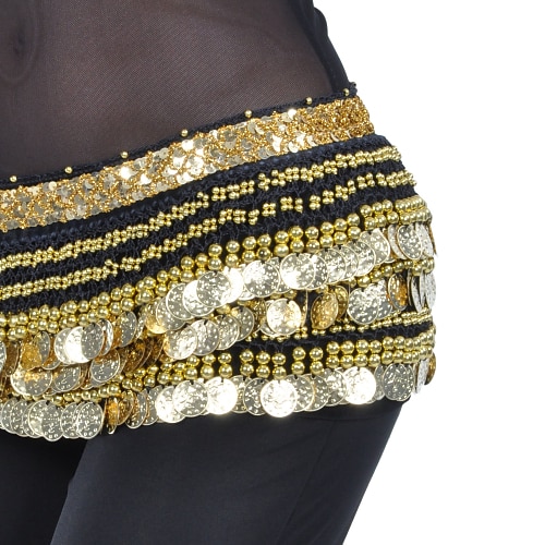 

Belly Dance Hip Scarf Coin Beading Women's Training Polyester / Performance