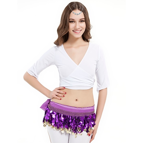 

Belly Dance Women's Training Half Sleeve Crystal Cotton