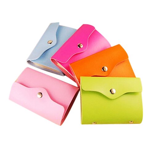 candy színű műbőr kártya tartó táska (véletlenszerű szín)