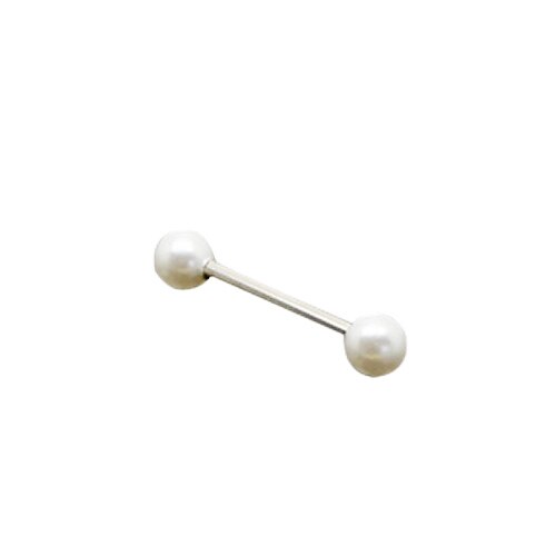 

versilbert Edelstahl Acryl Nabel / Ohr Piercing