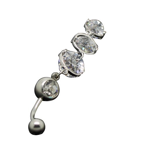 

Silver Plated Stainless Steel Zircon Navel/Ear Piercing