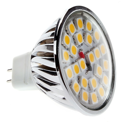 LED bodovky 240 lm GU5,3(MR16) MR16 24 LED korálky SMD 5050 Teplá bílá 12 V / # / CE / #