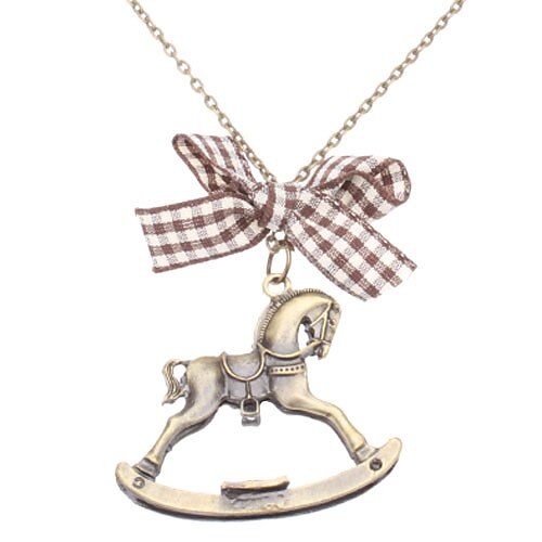 Wooden Horse Vintage Necklace