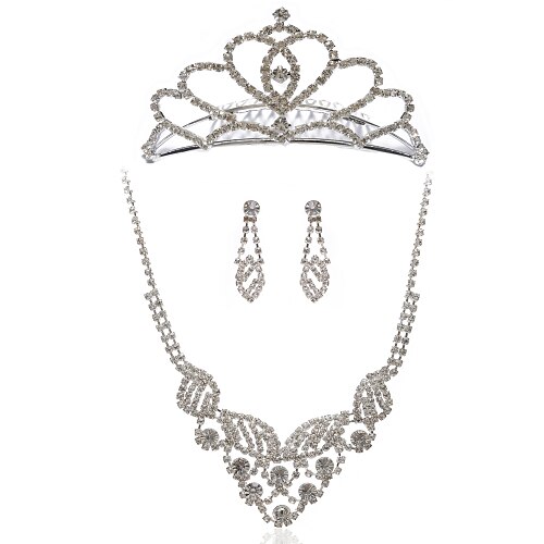 Свадебный комплект ювелирных изделий, ожерелье, тиара и серьги