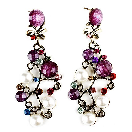 Earring Drop Earrings Jewelry Women Party Alloy / Resin / Copper Purple