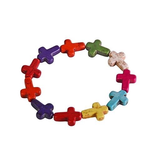 

lureme12x16cm bracelet coloré croix