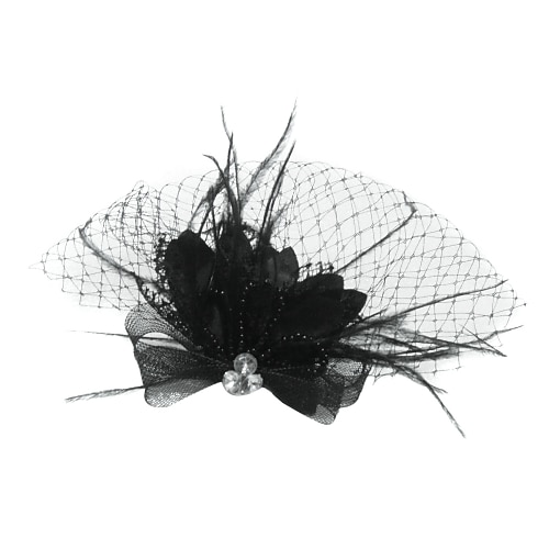 

Tulle / Crystal / Feather Crown Tiaras / Birdcage Veils with 1 Piece Wedding / Special Occasion / Party / Evening Headpiece