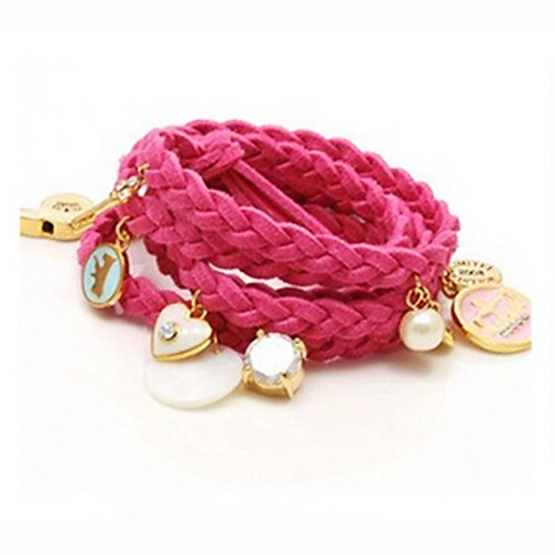 Women's Heart Pearl Layered Pendants Bracelet