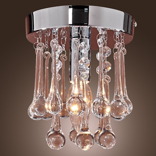1-lumină 15 (6 ") cristale / mini stiluri de iluminare cu flush mini crom moderne contemporane 110-120v / 220-240v / e12 / e14