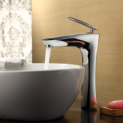 Sprinkle® by Lightinthebox - Contemporary Chrome Finish Bathroom Sink Faucet (Tall)