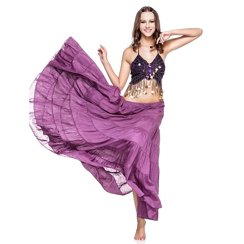 

Belly Dance Skirt Ruffles Women's Performance Dropped Linen