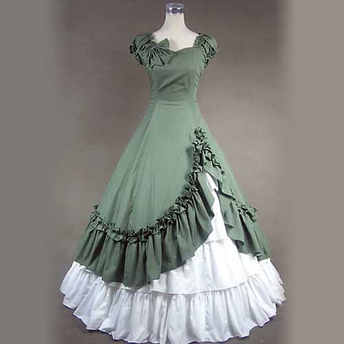 Γοτθική Λολίτα Γοτθική Λολίτα Victorian Γυναικεία Φορέματα Cosplay Πράσινο Πεταλούδα Κοντομάνικο Μακρύ Μήκος Κοστούμια