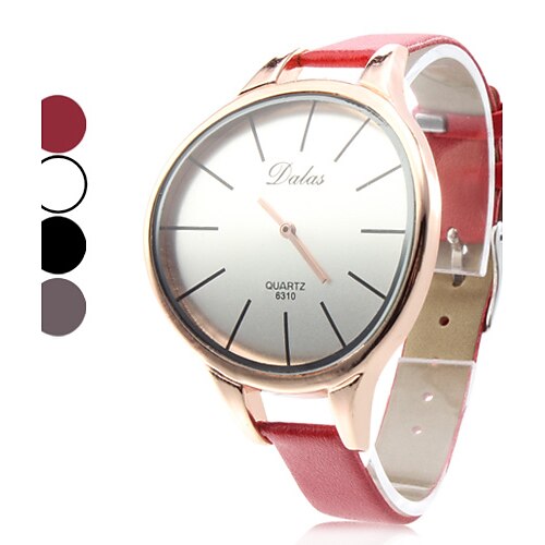 Unisex Simple Elegant stil PU Analog Quartz Wrist Watch (Assorterte farger)